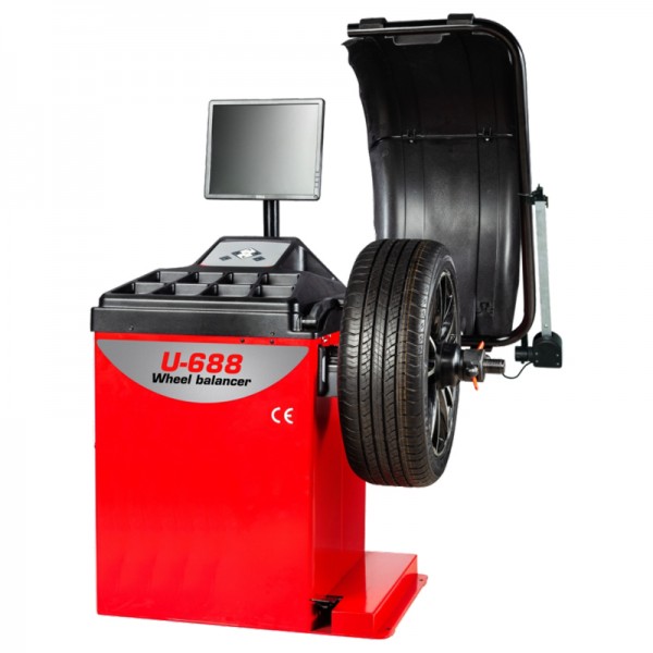 U688 LCD Display Wheel Balancer with OPT Function & Split and Hidden Weight Solution Tire